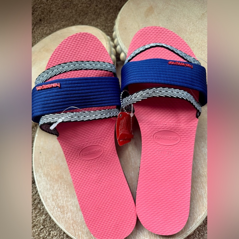 🆕🔖Havaianas You Trancoso Women's Sandals✨Pink Portcelain/Blue✨41/42 US 10/11 - Picture 13 of 15